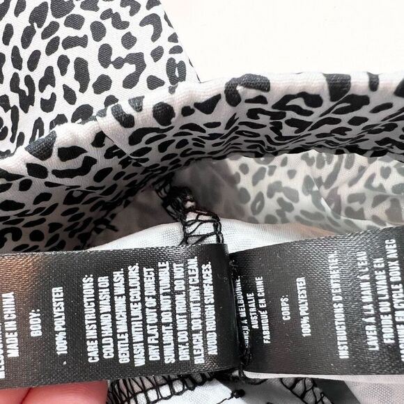 AllFenix Cropped Jacket Women's Medium Black Leopard Print Zip Snap Closure - Picture 8 of 10